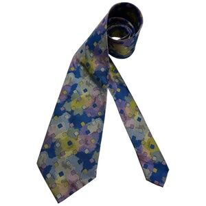 MISSONI Blue/Purple/Green Geometric Art Silk LUXURY Tie ITALY